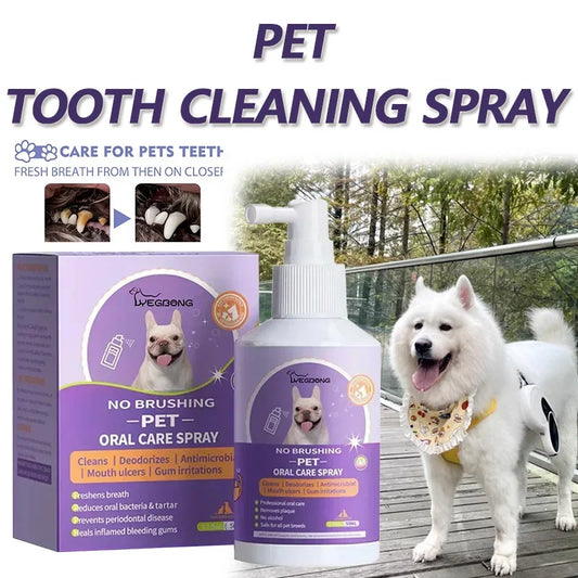 50mlPet Oral Cleanse Spray Dogs Cats Teeth Clean Deodorant Prevent Calculus Remove Kitten Bad Breath Pet Supplies Freshen Breath