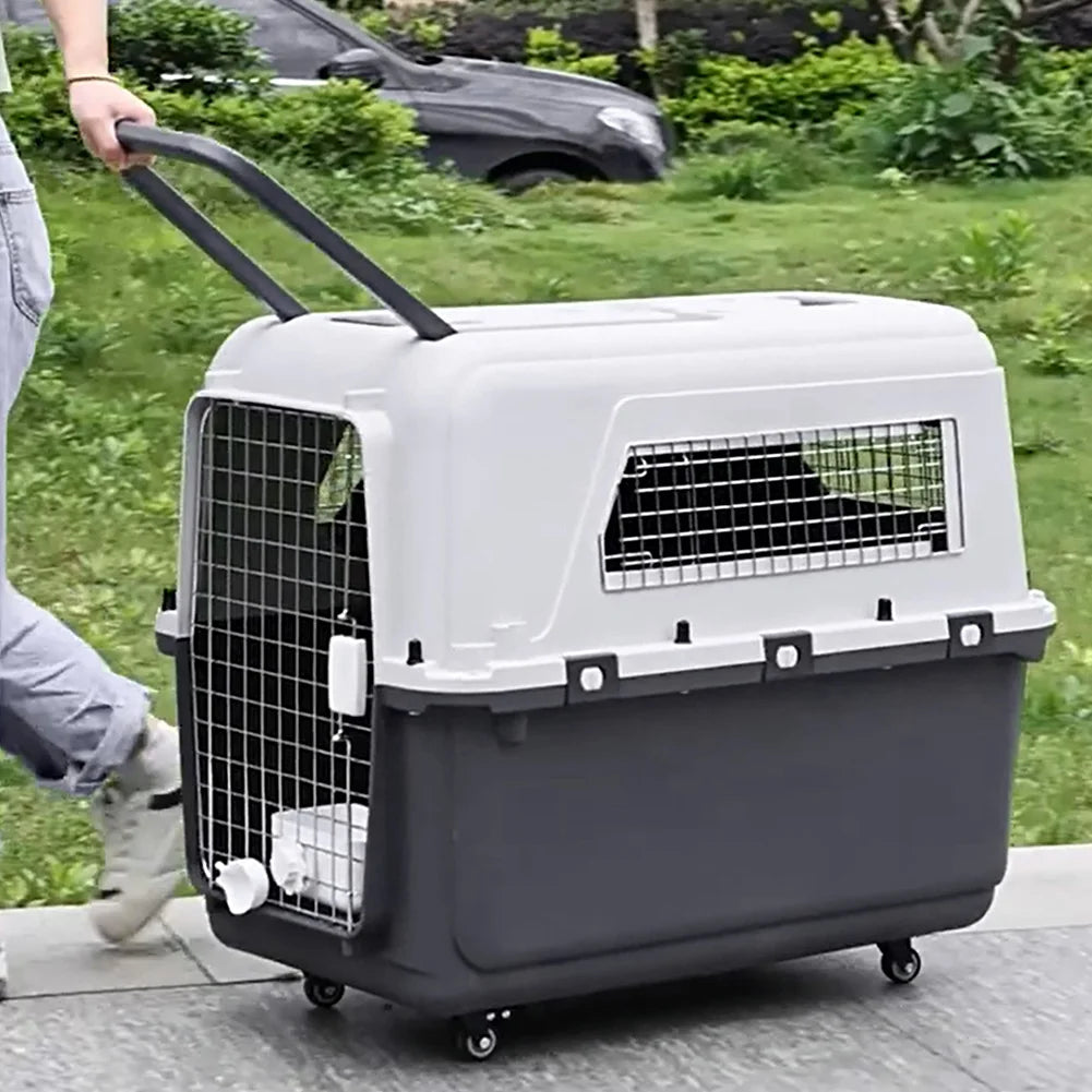 Pet Carrier Airline-Friendly Dogs Case Portable Trolley Pet Cage Dog Cat Airline Travel Crates Wire Door Kennel Pets Air Box