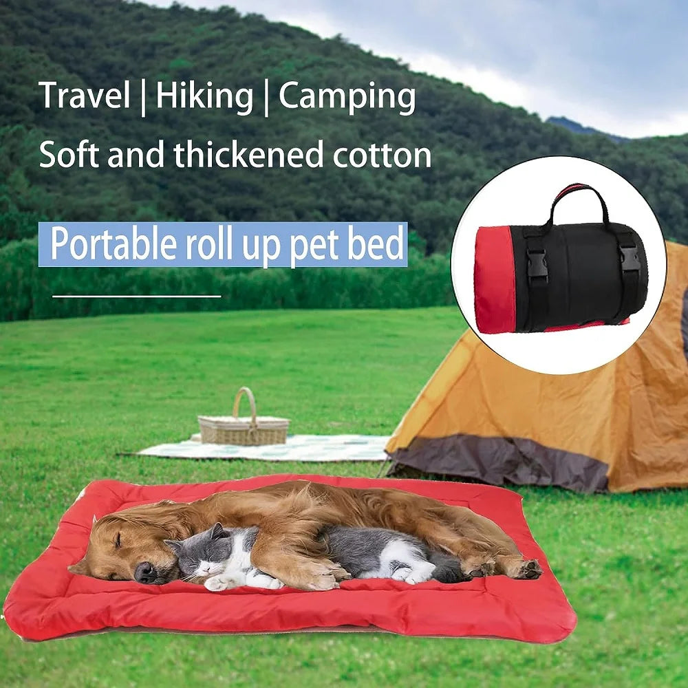 Portable Warm Dog Blanket Mat Waterproof Anti Slip Folding Washable Large Dog Bed House for Pet Kennel Travel Camping Accessorie