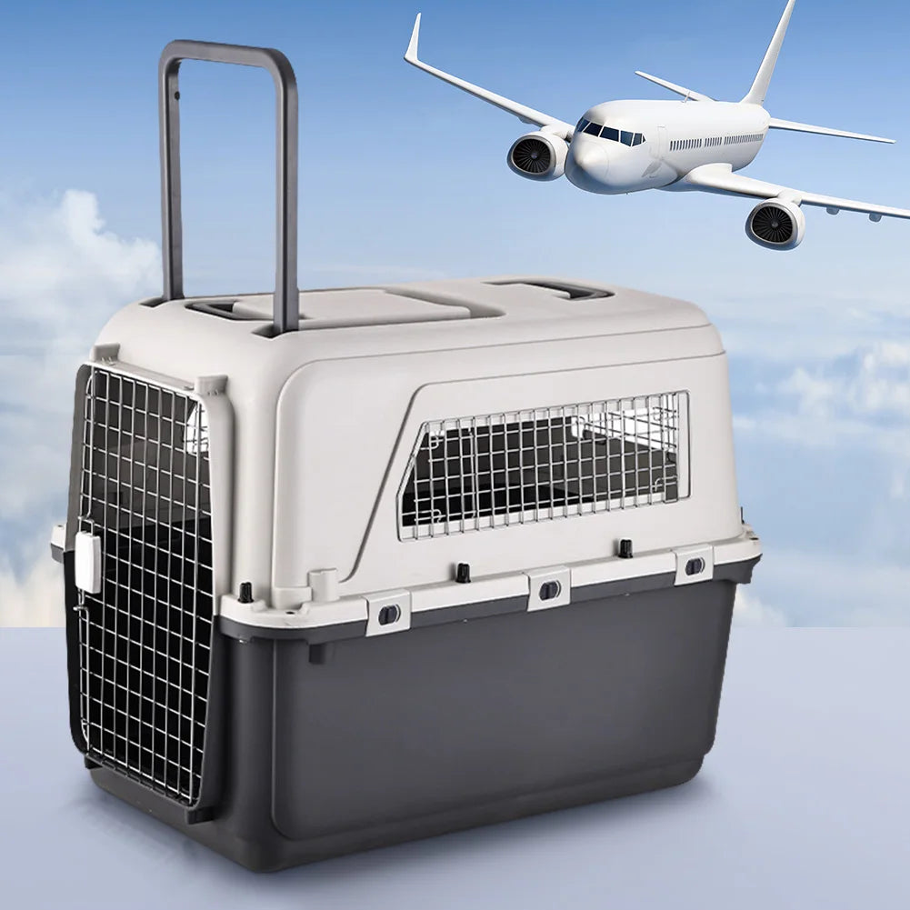Pet Carrier Airline-Friendly Dogs Case Portable Trolley Pet Cage Dog Cat Airline Travel Crates Wire Door Kennel Pets Air Box