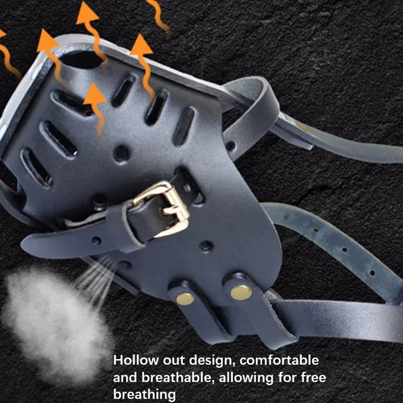 Dog Muzzle Leather for Large Medium Sized Dogs To Prevent Biting Chewing Basket Muzzle for German Shepherd and Rottweiler