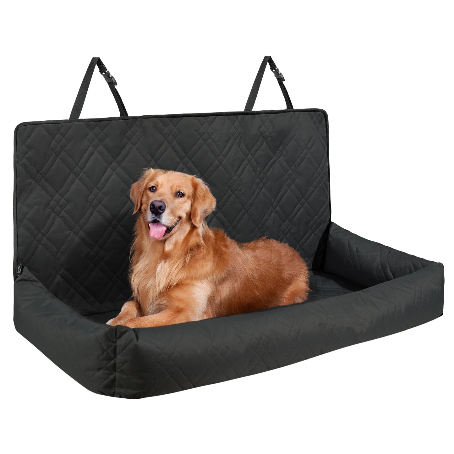 Dog Car Seat Waterproof Dog Booster Seat Pet Car Seat with Clip-On Safety Leash PP Cotton Car Bed for Medium Large Dog