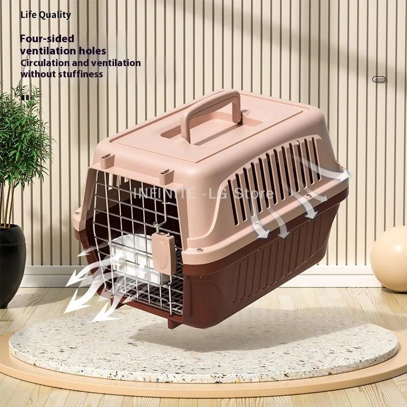 Portable Cat Cage Pet Carrier Thickening Pet Carrier Outdoor Handheld Shipping Box Car Carrying Pet Transport Box Pet Supplies