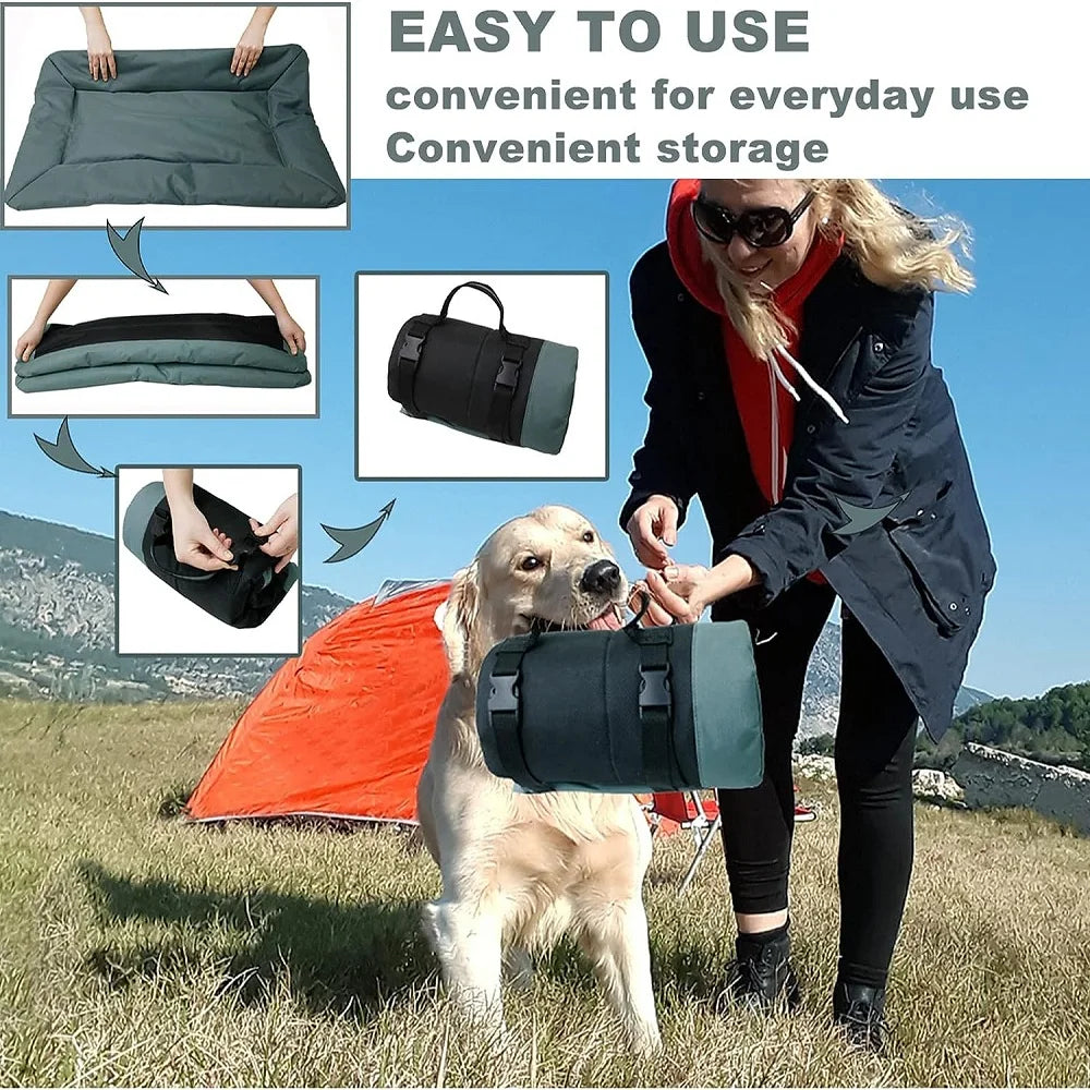 Portable Warm Dog Blanket Mat Waterproof Anti Slip Folding Washable Large Dog Bed House for Pet Kennel Travel Camping Accessorie