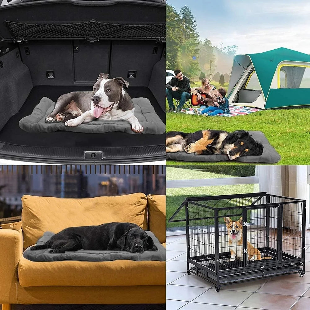 Portable Warm Dog Blanket Mat Waterproof Anti Slip Folding Washable Large Dog Bed House for Pet Kennel Travel Camping Accessorie
