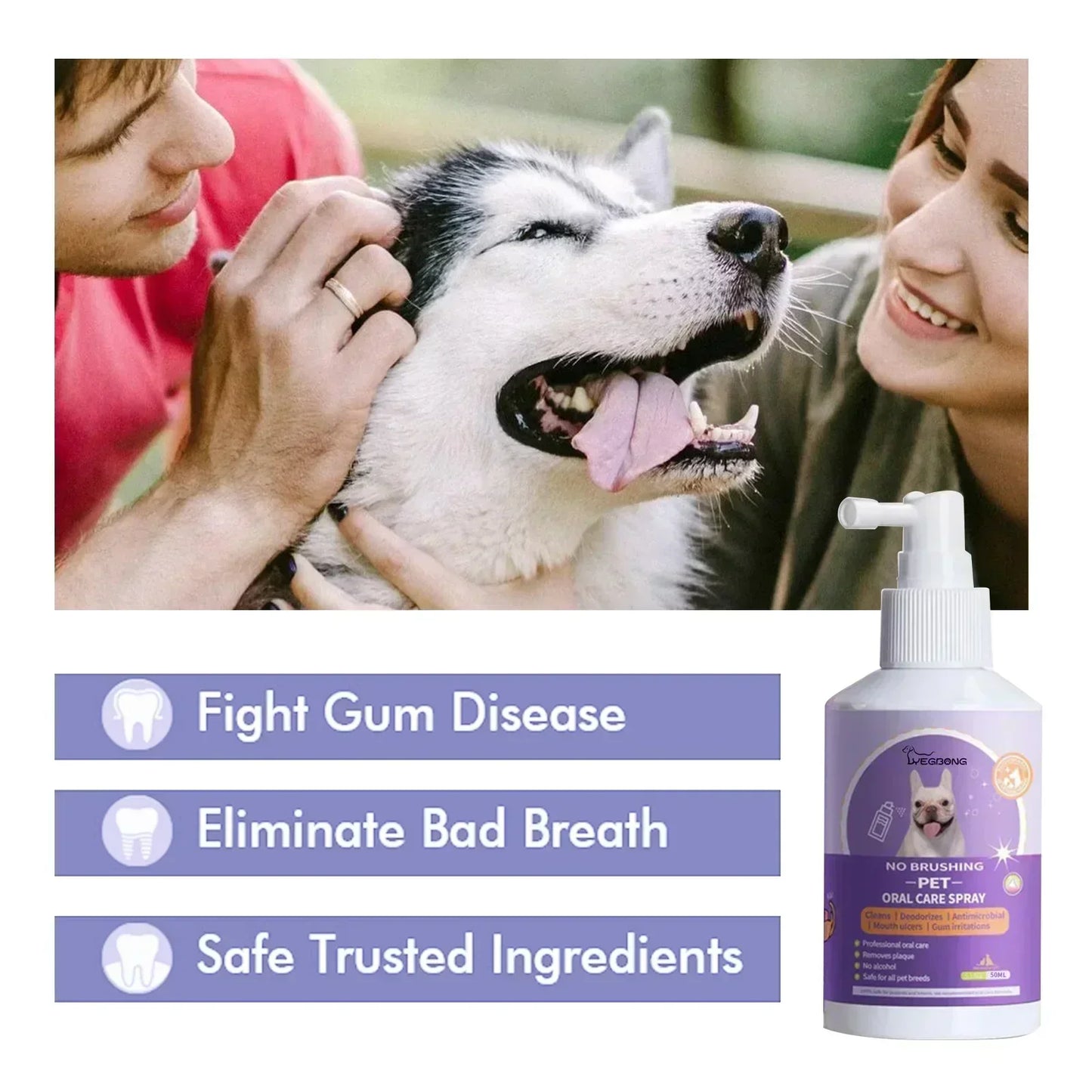50mlPet Oral Cleanse Spray Dogs Cats Teeth Clean Deodorant Prevent Calculus Remove Kitten Bad Breath Pet Supplies Freshen Breath