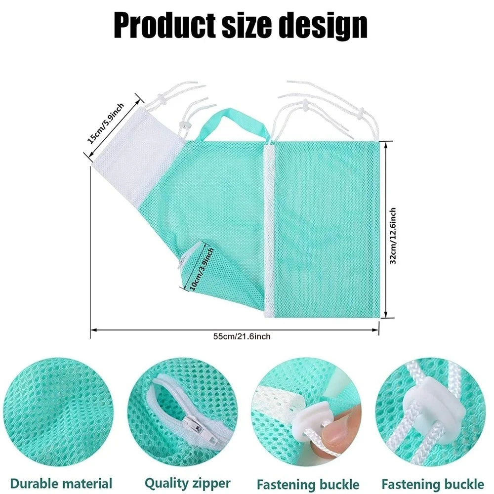 Adjustable Cat Grooming Bag, Mesh Bath & Washing Bag for Safe Pet Cleaning, Anti-Scratch Nail Care