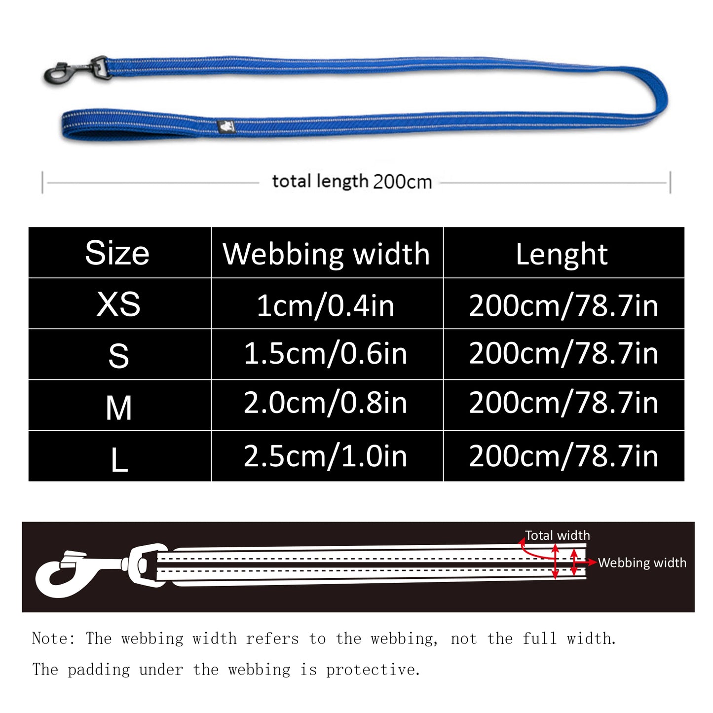 Soft Pet Leash Reflective Nylon Mesh Padded Puppy Large Dog or Cat Walking Training 11 Color 200cm