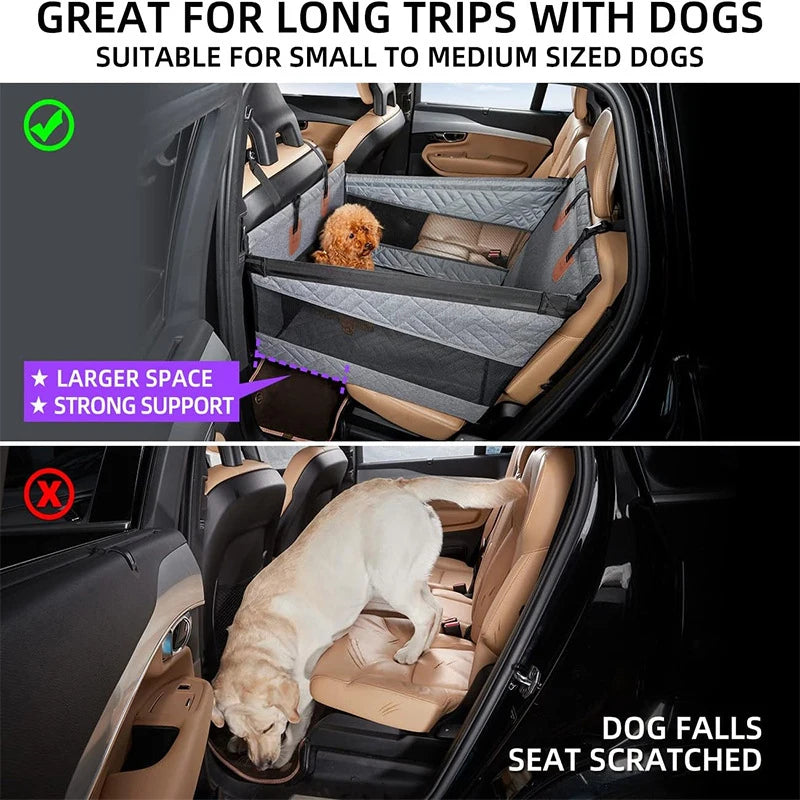 Extended Dog Car Seat Cover for Pet Car Seat Cover Oxford Cat Seat Back Pet Hammock Car Back for Small Medium Large Dogs