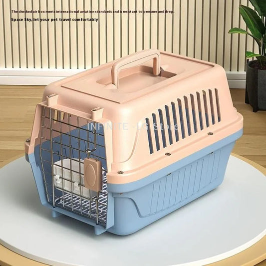 Portable Cat Cage Pet Carrier Thickening Pet Carrier Outdoor Handheld Shipping Box Car Carrying Pet Transport Box Pet Supplies